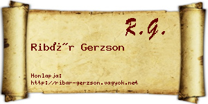 Ribár Gerzson névjegykártya